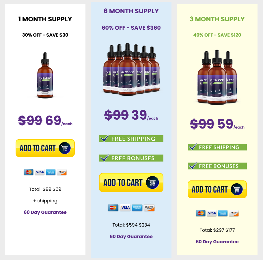 Yu Sleep's price table